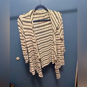 Maurices Black and White Striped Cardigan